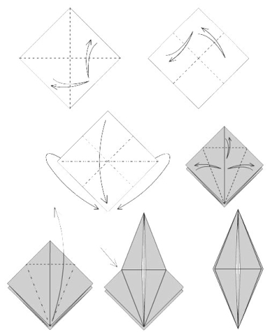 Base de l'oiseau en Origami - Tutoriel étape par étape